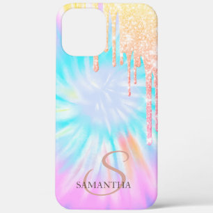 Case-Mate iPhone Case Rose Gold Glitter Elegant Gouttes Tie Dye