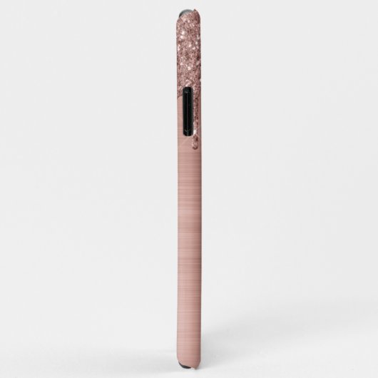 Coques Case-Mate iPhone Rose Gold Glitter Sparkle Eyelashes Monogram (Dos/Droite)