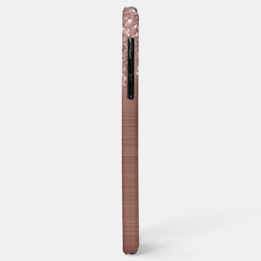 Coques Case-Mate iPhone Rose Gold Glitter Sparkle Eyelashes Monogram (Dos/Gauche)