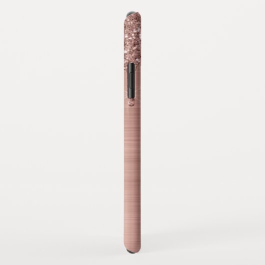 Coques Case-Mate iPhone Rose Gold Glitter Sparkle Eyelashes Monogram (Dos/Droite)