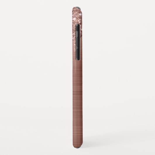 Coques Case-Mate iPhone Rose Gold Glitter Sparkle Eyelashes Monogram (Dos/Gauche)