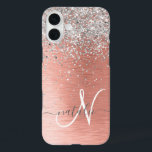 Coques iPhone 16 Plus Rose Gold Jolie fille Parties scintillant argent b<br><div class="desc">Personnalisez facilement ce design branché de boîtier de téléphone chic avec une jolie parties scintillant brillante en argent sur un arrière - plan métallique brossé en or rose.</div>