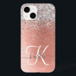Coque Pour iPhone 14 Rose Gold Jolie fille Parties scintillant argent b<br><div class="desc">Personnalisez facilement ce design branché de boîtier de téléphone chic avec une jolie parties scintillant brillante en argent sur un arrière - plan métallique brossé en or rose.</div>