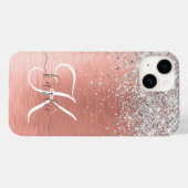 Coques Case-Mate iPhone Rose Gold Jolie fille Parties scintillant argent b (Verso (horizontal))