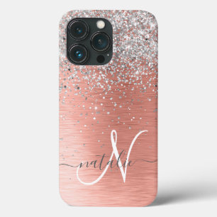 Case-Mate iPhone Case Rose Gold Jolie fille Parties scintillant argent b