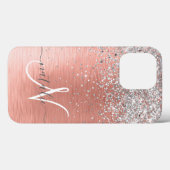 Coques Case-Mate iPhone Rose Gold Jolie fille Parties scintillant argent b (Verso (horizontal))
