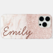 Coques Case-Mate iPhone Rose Gold Marble Ombre Parties scintillant Nom per (Verso (horizontal))