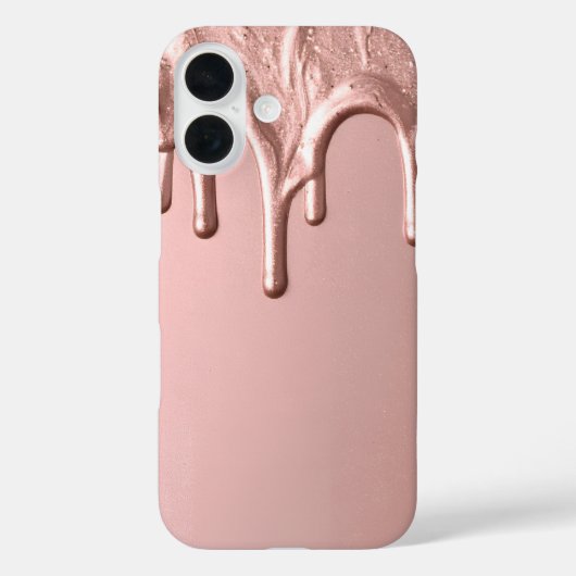 Coques Case-Mate iPhone Rose Gold Metallic Drip (Verso)