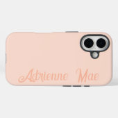 Coques Case-Mate iPhone Rose Gold Modern Script Monogram Name (Verso (horizontal))