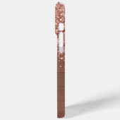 Coques Case-Mate iPhone Rose Gold Pailleté Glam Nom (Verso / Gauche)