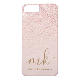 Case-Mate iPhone Case Rose Gold Pailleté Lettres Initiales et Nom de Lux