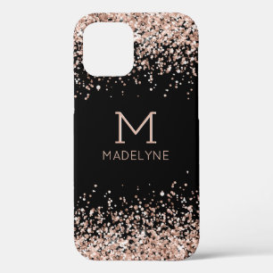 Case-Mate iPhone Case Rose Gold Parties scintillant Noir Nom personnalis