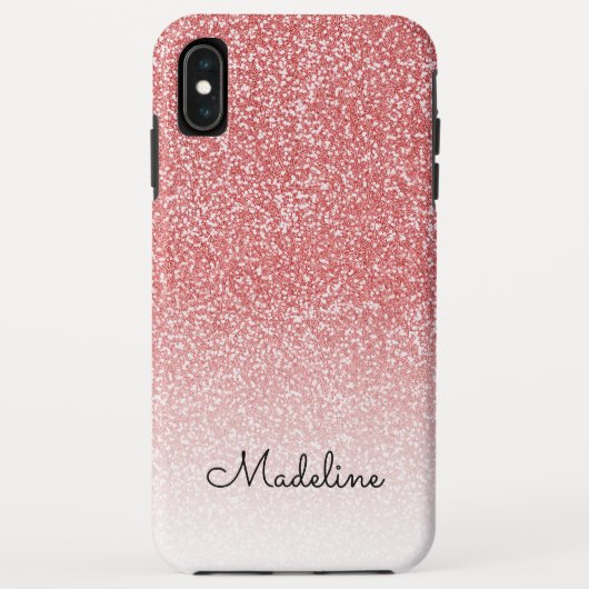 Coques Case-Mate iPhone Rose Gold Parties scintillant Ombre Black Script N (Dos)