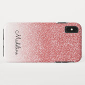 Coques Case-Mate iPhone Rose Gold Parties scintillant Ombre Black Script N (Dos (Horizontal))