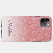 Coques Case-Mate iPhone Rose Gold Parties scintillant Ombre Black Script N (Dos (Horizontal))