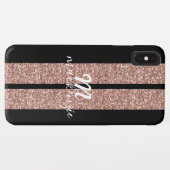Coques Case-Mate iPhone Rose Gold Parties scintillant Racines bandes Monog (Dos (Horizontal))