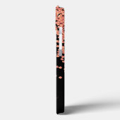 Coques Case-Mate iPhone Rose Gold Rose Poudrée Noir Paillettes Monogram No (Verso / Gauche)