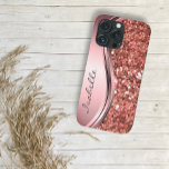 Coque Pour iPhone 14 Plus Rose Gold Sparkle Glam Bling Métal personnalisé<br><div class="desc">Le design est une photo et les coques ne sont pas faits avec de la parties scintillant, des paillettes, des métaux ou des bois. Cette conception est également disponible sur d'autres modèles de téléphone. Choisissez Type de périphérique pour voir d'autres iPhone, Samsung Galaxy ou coques Google. Certains styles peuvent être...</div>