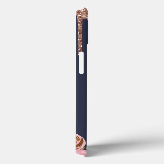 Coques Case-Mate iPhone Rose Gold Sparkle Glam Parties scintillant Monogra (Verso / Droite)