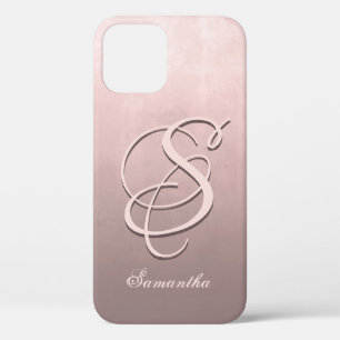 Case-Mate iPhone Case Rose Gold stylish rustique ombre Nom Monogramme