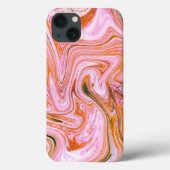 Coques Case-Mate iPhone Rose, Gray and Orange Marble (Verso)