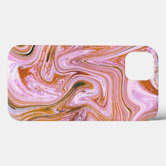 Coques Case-Mate iPhone Rose, Gray and Orange Marble (Verso (horizontal))
