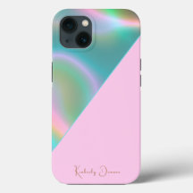 Rose iridescent holographique élégant
