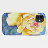 Coques Case-Mate iPhone Rose jaune parfait dans l'aquarelle (Dos (Horizontal))