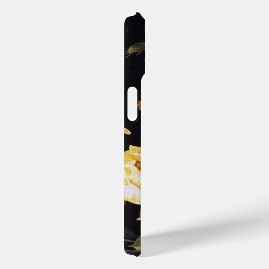 Coques Case-Mate iPhone Rose jaune sur noir (Verso / Droite)