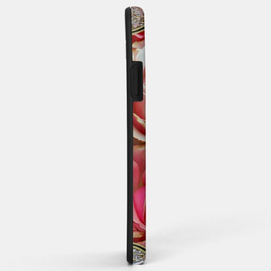 Coques Case-Mate iPhone Rose Juxtapose Monogramme (Dos/Droite)