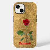 Coques Case-Mate iPhone Rose long tige sur Arrière - plan bronze-look (Verso)