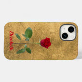 Coques Case-Mate iPhone Rose long tige sur Arrière - plan bronze-look (Verso (horizontal))