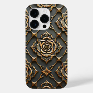 Coque Pour iPhone 14 Pro Rose métallique rustique