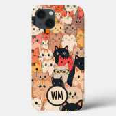 Coques Case-Mate iPhone Rose mignon chaud trop de chats Nom personnalisé (Verso)