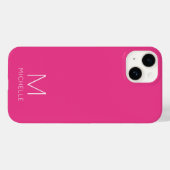 Coques Case-Mate iPhone Rose Modèle moderne Créez votre propre monogramme (Verso (horizontal))