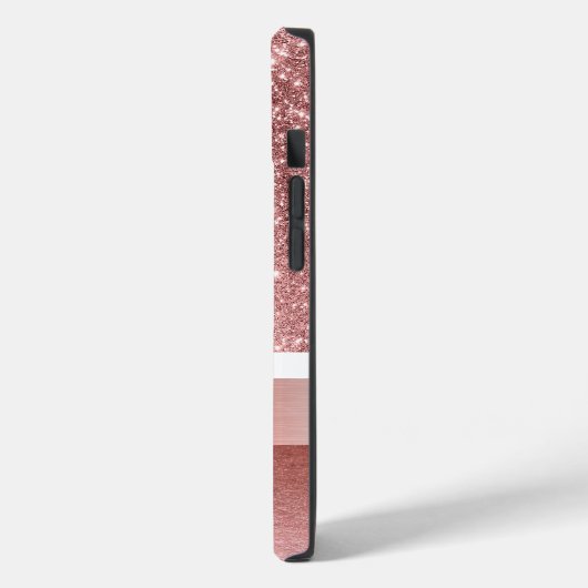 Coques Case-Mate iPhone Rose moderne Blush Foil Parties scintillant Monogr (Verso / Gauche)