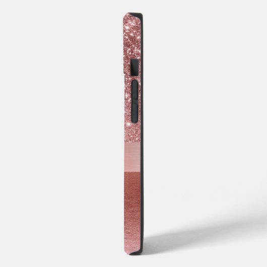 Coques Case-Mate iPhone Rose moderne Foil Faux Parties scintillant Monogra (Verso / Gauche)