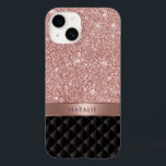 Coque Pour iPhone 14 Rose moderne Gold Parties scintillant Black Luxe N<br><div class="desc">Rose moderne Gold Parties scintillant Black Luxury Custom Name coque iphone.</div>