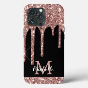 Case-Mate iPhone Case Rose moderne Monogrammed Gold Parties scintillant