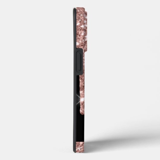 Coques Case-Mate iPhone Rose moderne Monogrammed Gold Parties scintillant  (Verso / Droite)