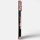 Coques Case-Mate iPhone Rose moderne Monogrammed Gold Parties scintillant  (Verso / Droite)