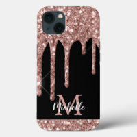 Rose moderne Monogrammed Gold Parties scintillant