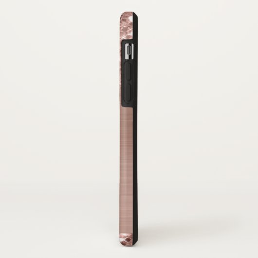 Coques Case-Mate iPhone Rose monogramme Parties scintillant d'or sur métal (Dos/Gauche)