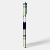 Coques Case-Mate iPhone Rose Navy Vert Blanc Prépa Madras N Monogramme (Verso / Droite)