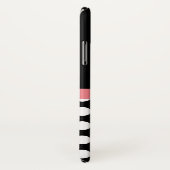 Coques Case-Mate iPhone Rose noir blanc Polka point Monogramme (Dos/Droite)