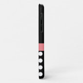 Coques Case-Mate iPhone Rose noir blanc Polka point Monogramme (Dos/Gauche)