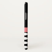 Coques Case-Mate iPhone Rose noir blanc Polka point Monogramme (Dos/Droite)