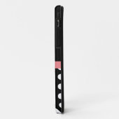 Coques Case-Mate iPhone Rose noir blanc Polka point Monogramme (Dos/Gauche)