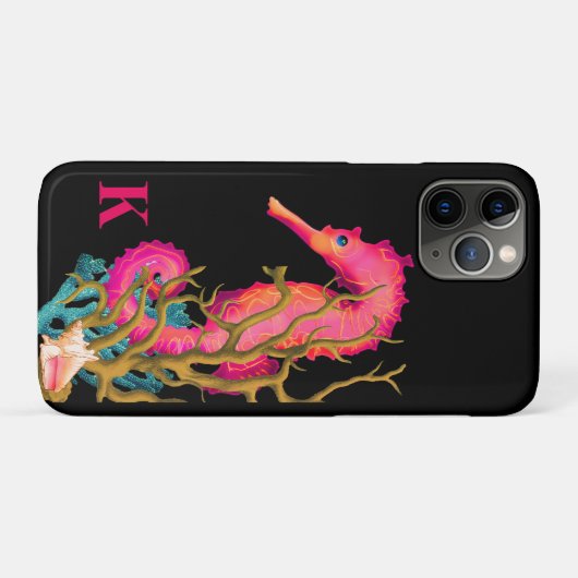 Coques Case-Mate iPhone Rose Noir Moderne Marine Cheval Chic (Dos (Horizontal))