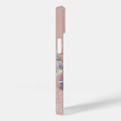 Coques Case-Mate iPhone Rose or argent parties scintillant fleuri nom mono (Verso / Droite)